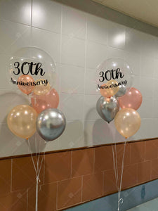 🎈日本水晶氣球+橡膠氣球束套裝 訂制印字(三個尺寸)B134-16