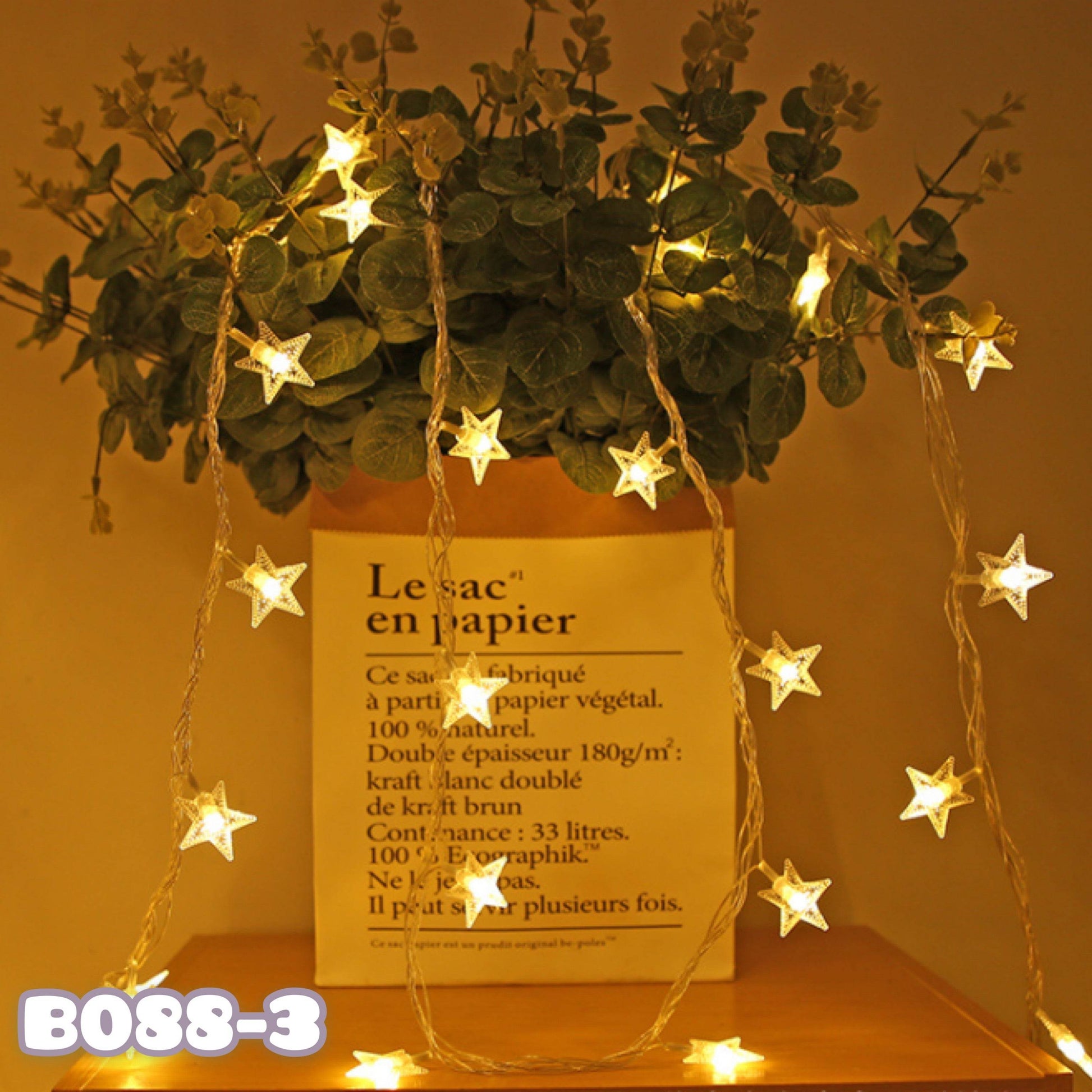 Star warm white light string, birthday party, couple proposal, anniversary decoration – B088 - party X party