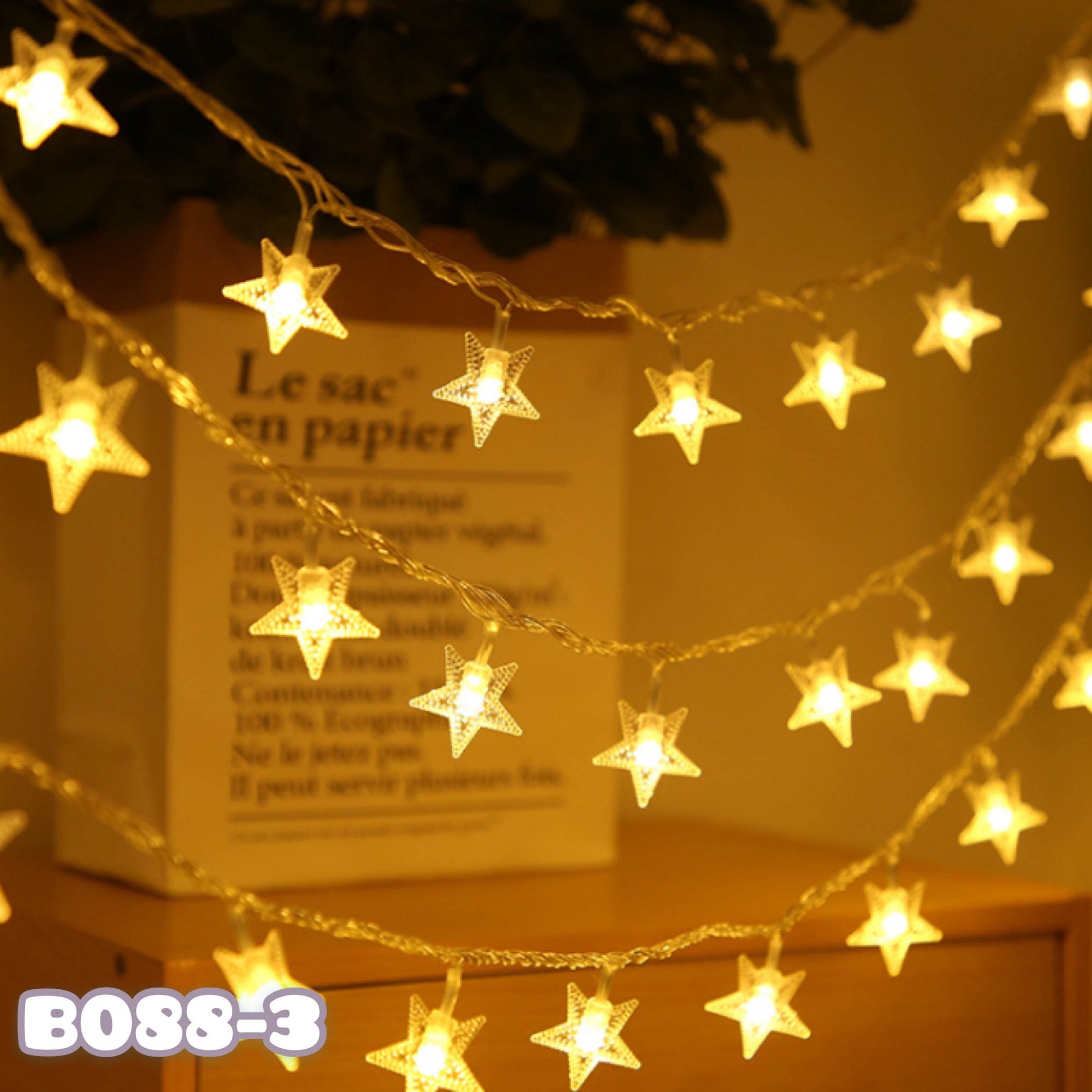 Star warm white light string, birthday party, couple proposal, anniversary decoration – B088 - party X party
