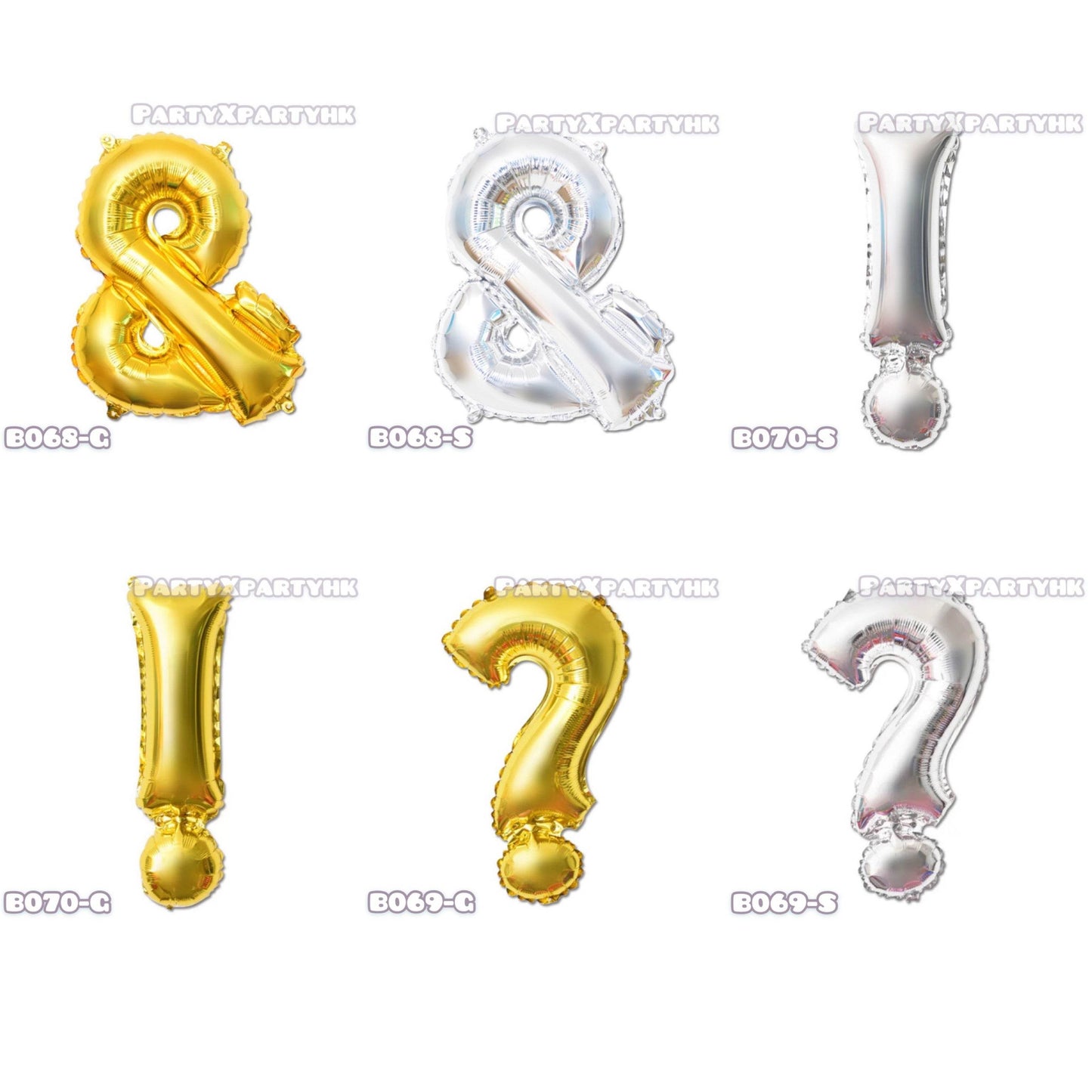 16″ Symbol Balloons – Gold/Silver - party X party