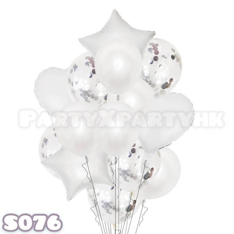 Party balloons, heart and star balloons, aluminum film balloons, sequin balloons, balloon decoration set – S076 - party X party
