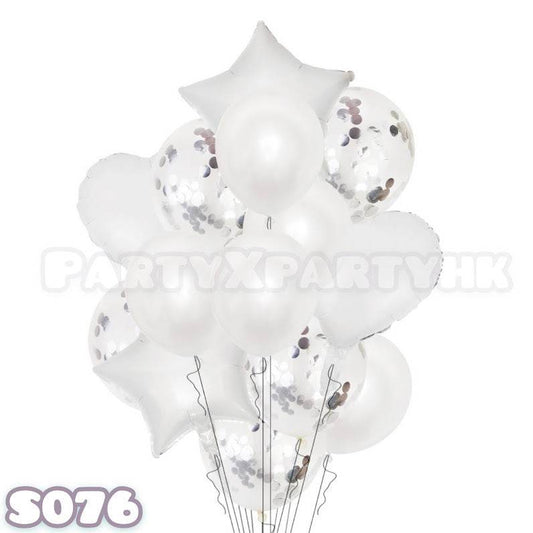 Party balloons, heart and star balloons, aluminum film balloons, sequin balloons, balloon decoration set – S076 - party X party