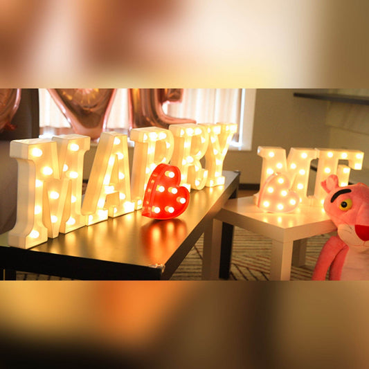 MARRY ME letter lights for couples to propose, anniversary decorations - party X party