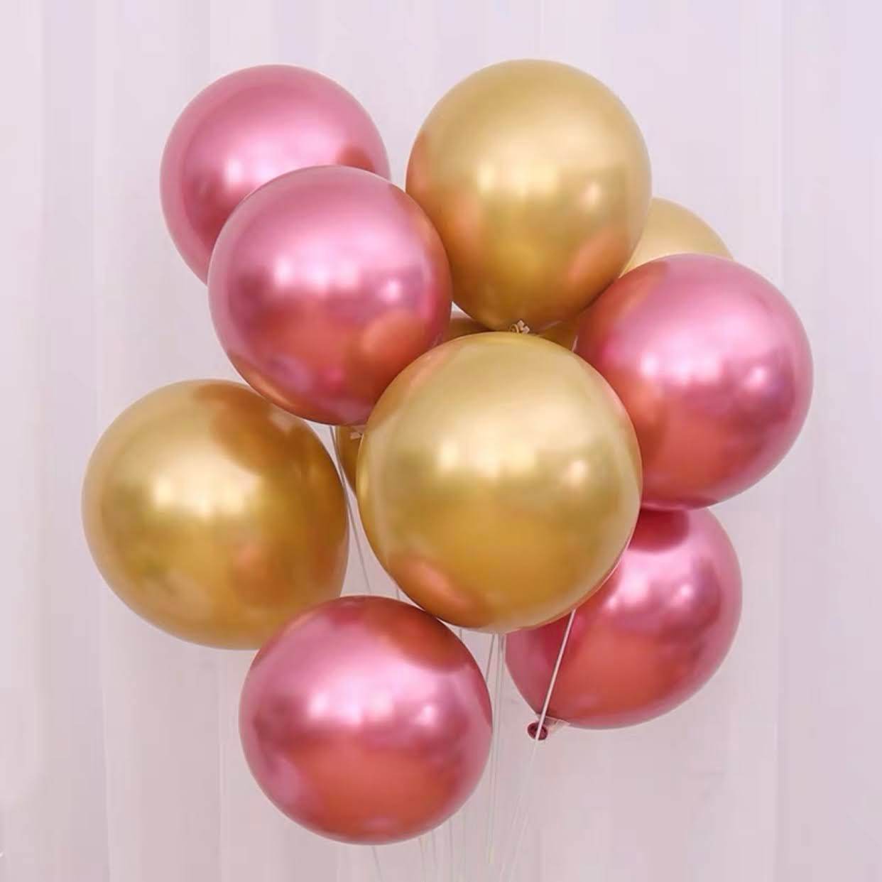 Metal Balloon Birthday Balloon Decoration Metallic Red and Gold Combination – B005