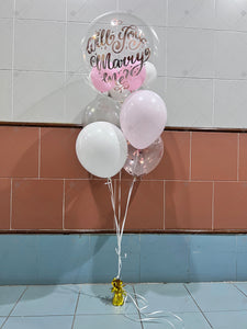 🎈日本水晶氣球+橡膠氣球束套裝 訂制印字(三個尺寸)B134-15