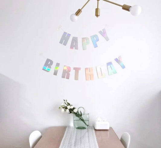 HAPPY BIRTHDAY Laser Flag Simple Installation – B012-L - party X party