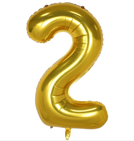 32″ Gold Number Balloons– B008-G