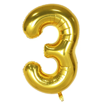 32″ Gold Number Balloons– B008-G
