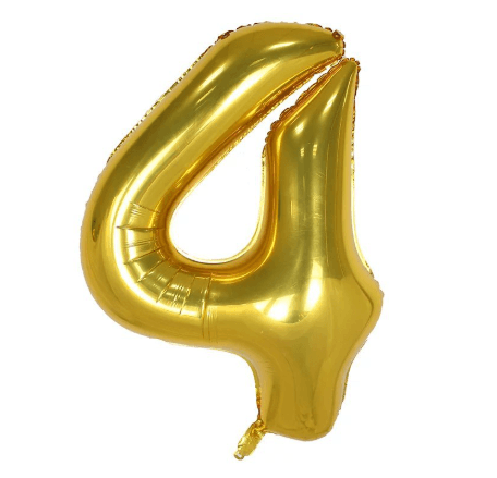 32″ Gold Number Balloons– B008-G