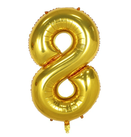 32″ Gold Number Balloons– B008-G