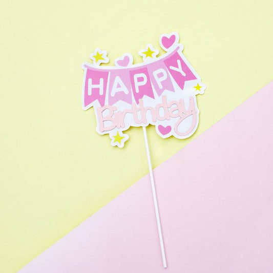Flag‑Shaped Paper Cake Insert-A043 - party X party