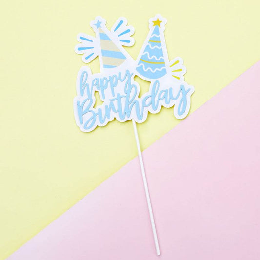 Hat‑Shaped Cake Topper Insert (Paper, 2‑Color) – A044 - party X party