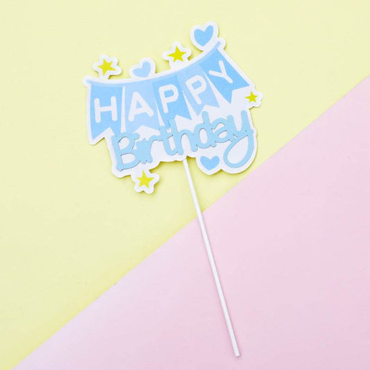 Flag‑Shaped Paper Cake Insert-A043 - party X party