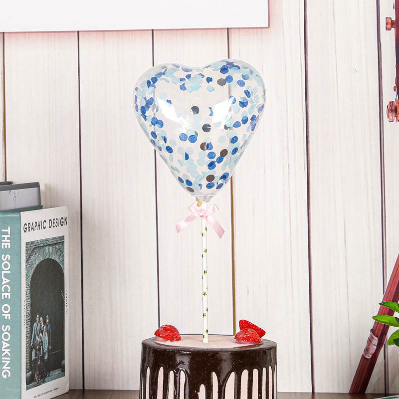 5″ Sequin Heart-Shaped Balloon with Hand-Carry Stick – B111 - party X party