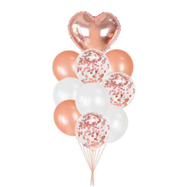 Party balloons, heart balloons, aluminum balloons, sequin balloons, balloon decoration set – S075