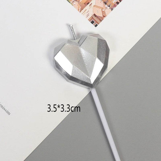 Heart-Shaped Candle – 3-Color Assortment for Parties & Cakes--A024 - party X party