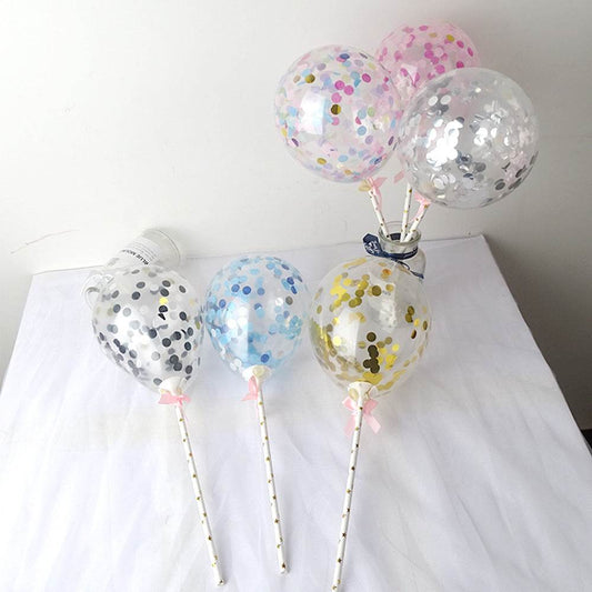 5″ Sequin Round Balloon with Hand-Held Stick– B112 - party X party