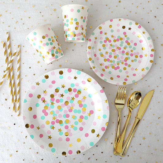 Pink & Green Disposable Tableware Set party X party