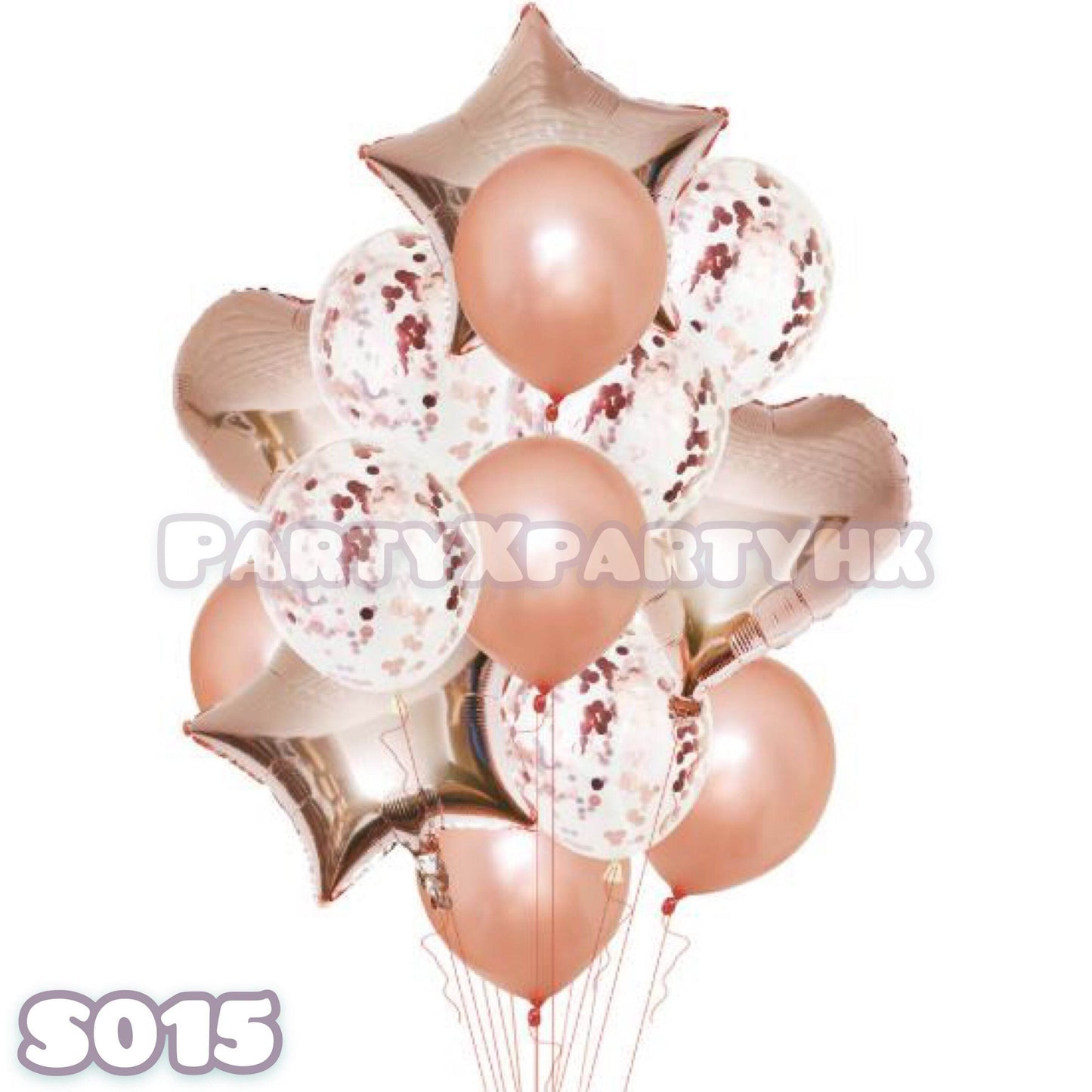 Party Sequin Balloon Star Heart Balloon Decoration Set (Rose Gold) - – S015