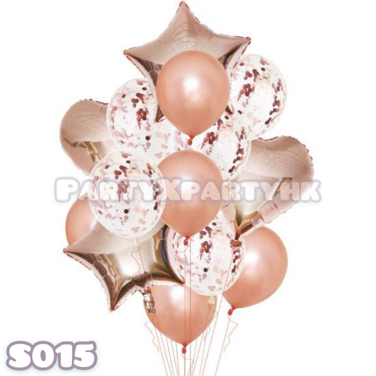 Party Sequin Balloon Star Heart Balloon Decoration Set (Rose Gold) - – S015 - party X party