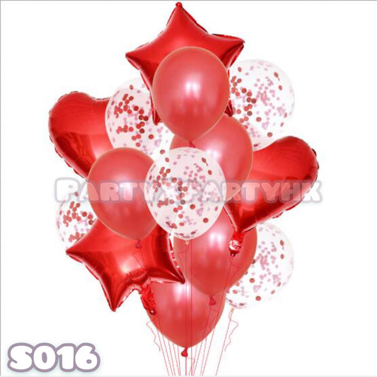 Party Sequin Balloon Star Heart Balloon Decoration Set (Red) - – S016 - party X party