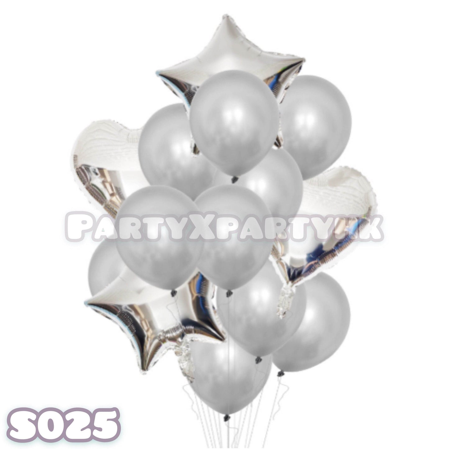Party balloons, stars and hearts, aluminum film balloons, decoration set – S025 - party X party