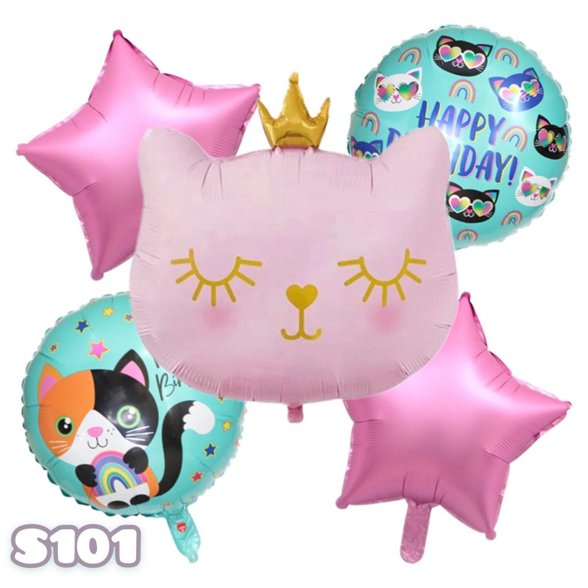 Party balloons cartoon crown pink cat balloon decoration balloon combination--S101 - party X party