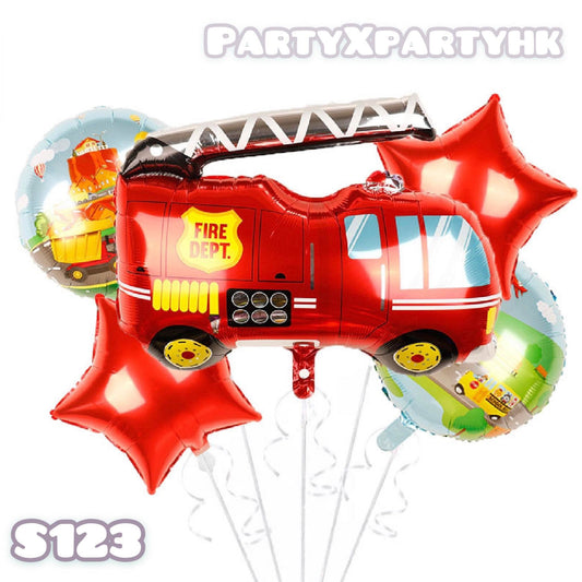 Party balloons, cartoon fire truck balloon decoration, balloon combination--S123 - party X party