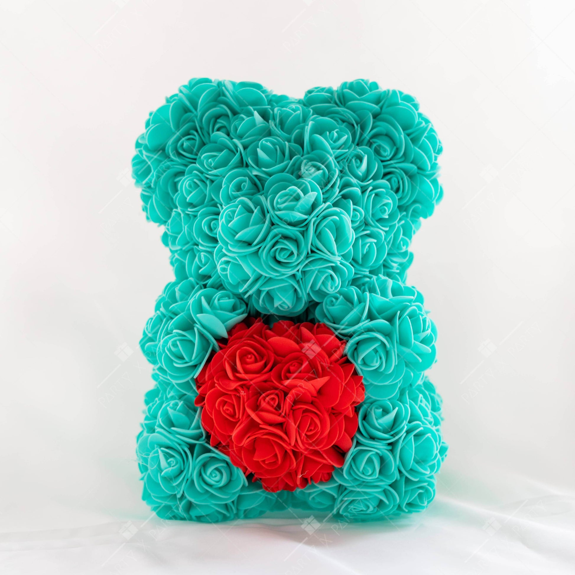 25CM Rose Bear – Birthday & Proposal Gift Display + Free Engraved Wooden Greeting Card - party X party