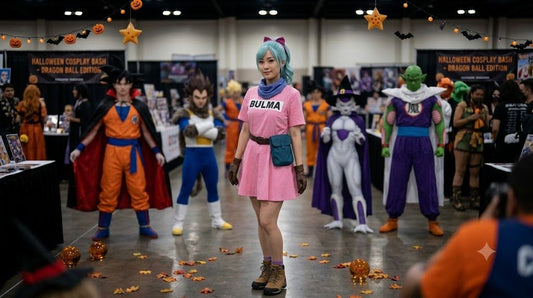 Looking for a Cute Halloween Costume? Try the Dragon Ball Bulma Cosplay Costume Dress Outfit with Accessories Anime Set party X party