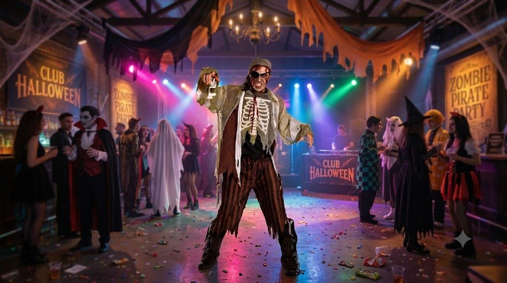 Crash the Halloween Party in Style with the Pirate Zombie Costume for Adults – Undead Buccaneer Halloween Outfit party X party
