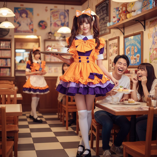 Anime cosplay dress for adults in Japanese maid café style