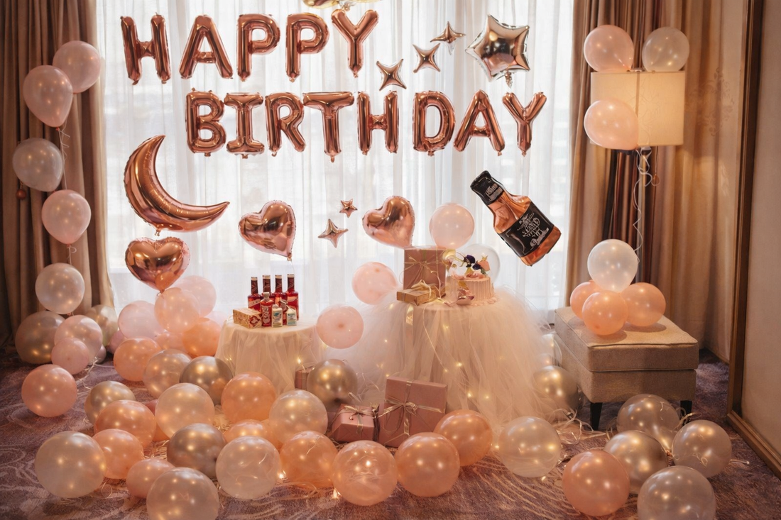 Create Unforgettable Moments with a Rose Gold Balloon Decoration Set for Birthdays and Proposals