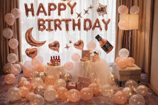 Create Unforgettable Moments with a Rose Gold Balloon Decoration Set for Birthdays and Proposals
