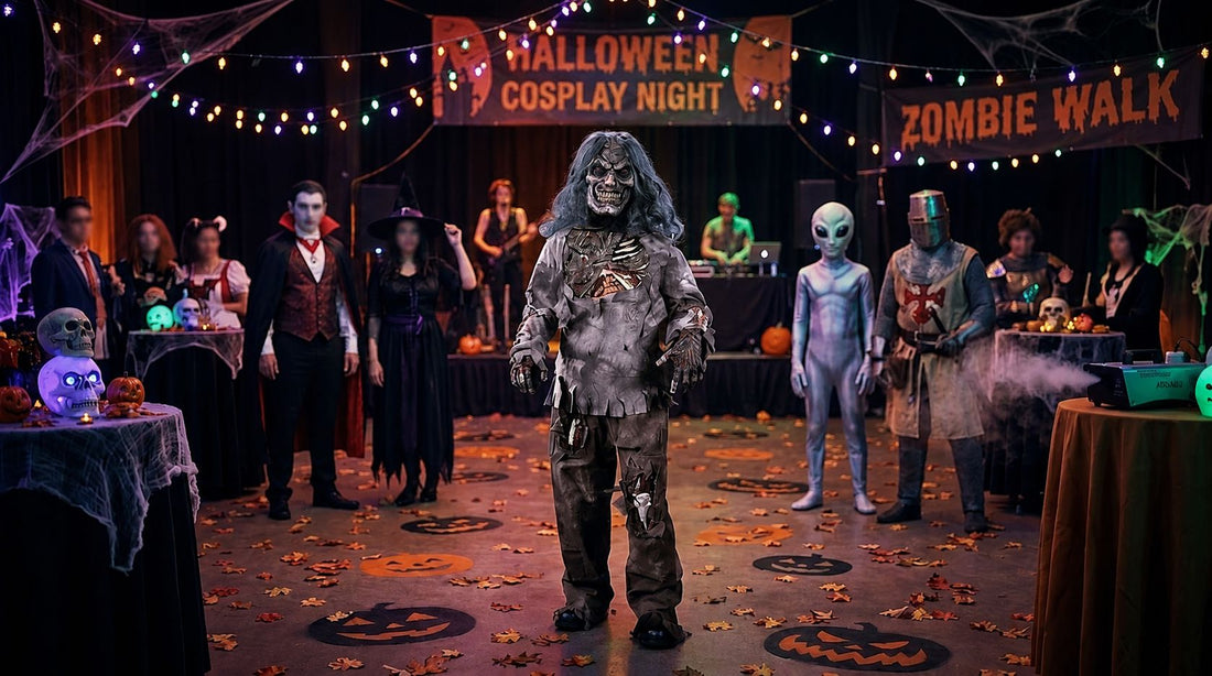 Spook Your Friends in Style with the Halloween Horror Costume Set for Parties, Themed for Scary Ambiance: Zombie Outfit/Clothes! party X party
