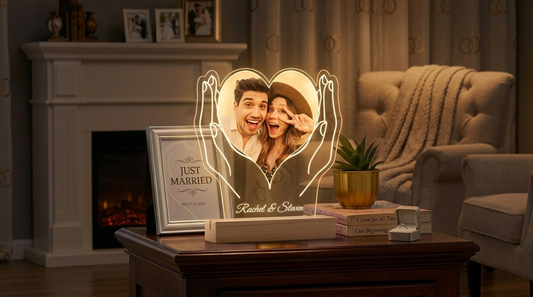 How Newlyweds Can Preserve Their Love Story in a Unique Way Using the DIY Photo Romantic Desktop Night Light Ornament/Display, Wedding Gift party X party