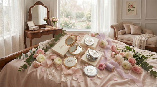 Tired of Generic Bridesmaid Gifts? Make It Memorable with the Custom Text Logo Portable Mirror party X party