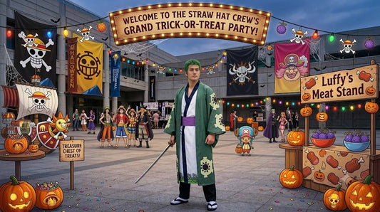 Become Zoro This Halloween with the One Piece – Roronoa Zoro Wano Country Swordsman Haori Cloak Cosplay Costume Set party X party