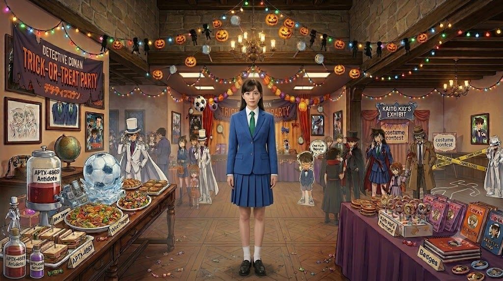 Want to Be Detective Conan? Transform with the Detective Conan Kudo Shinichi &amp; Mouri Ran Cosplay and a Spooky Makeup Look party X party