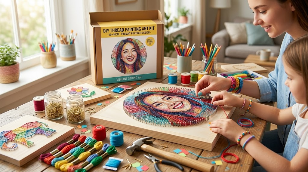 Looking for a Unique Gift? Try a Colorful Thread Painting Art Kit party X party