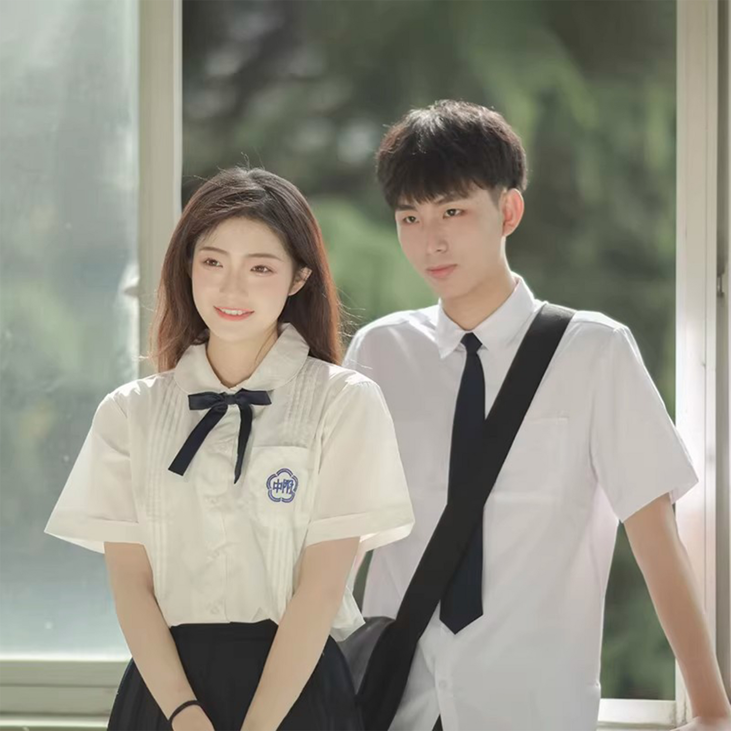 High School Graduation Uniform Shirt - Women's White JK Academy Style Summer Class Shirt (C003) party X party