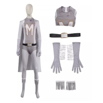 M Superman Gray Cosplay – New City Superman Villain Bodysuit with Cape – Stage Performance Costume | DC006 party X party