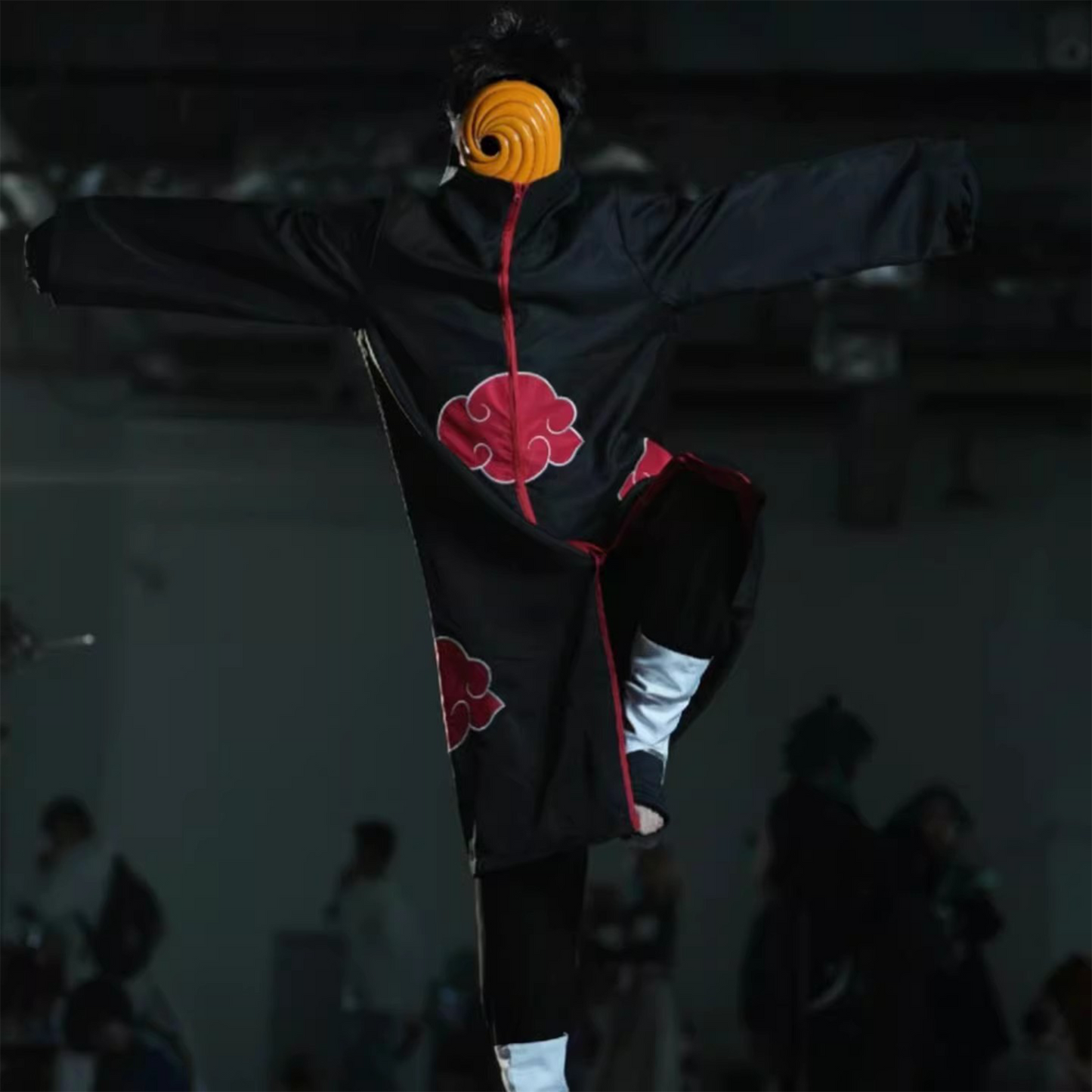 Naruto Tobi (Obito Uchiha) Akatsuki Costume – Complete Red Cloud Cape Anime Cosplay Set N007 party X party