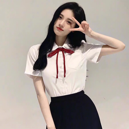 Long & Short Sleeve JK Uniform Shirt | Ju Jingyi Inspired Academy Style Student Shirt for Graduation Season C010 party X party