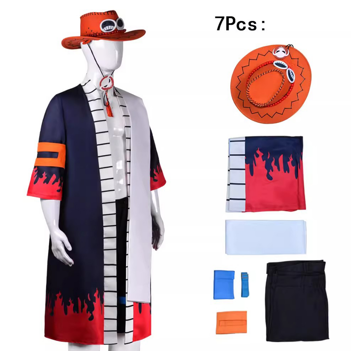 One Piece – Portgas D. Ace Men’s Kimono Cosplay Costume Anime Character Role-Play Outfit O016 party X party