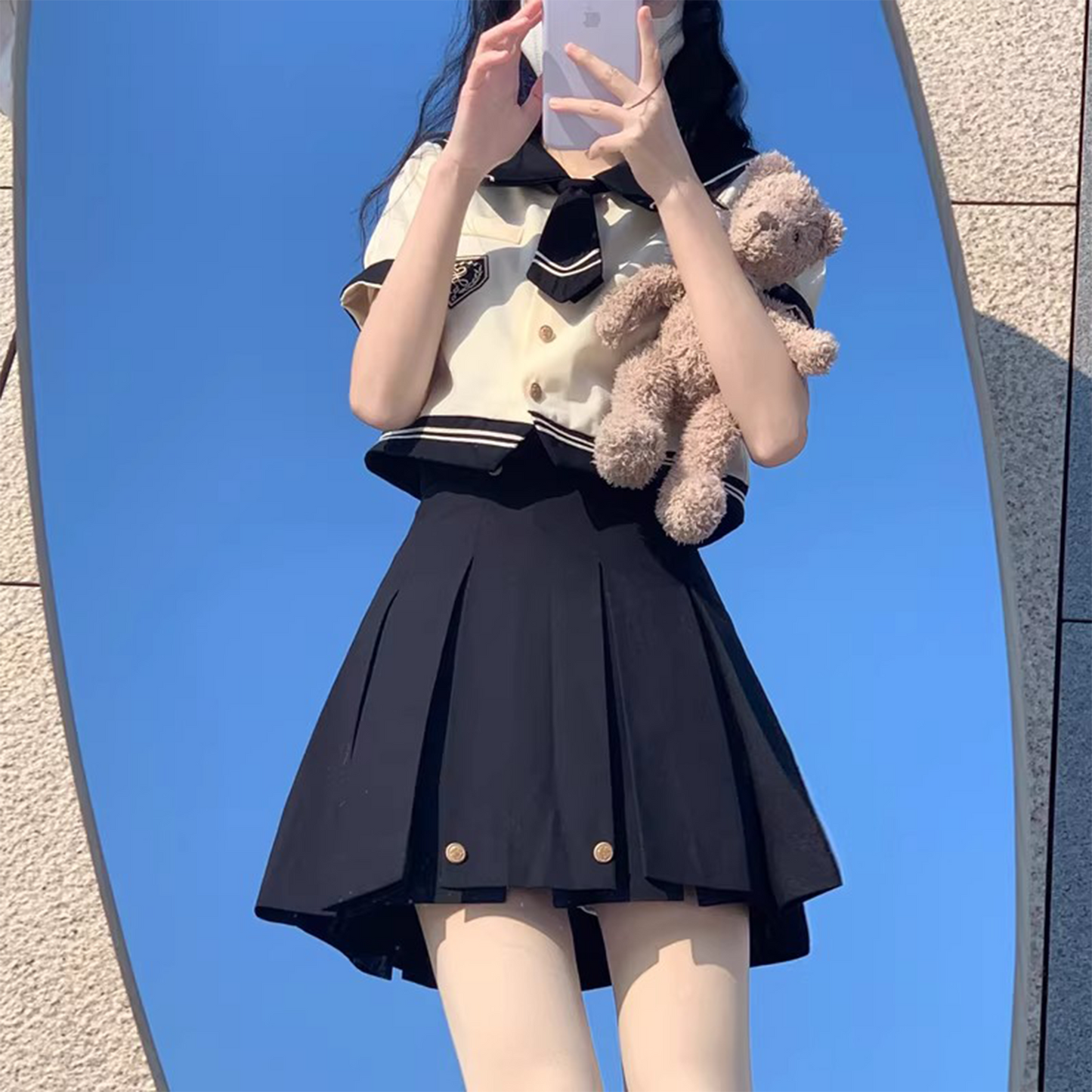 Original Petite JK Uniform Set | Pure-Desire Japanese Sailor Suit | Korean Academy-Style Fitted School Outfit (C032) party X party
