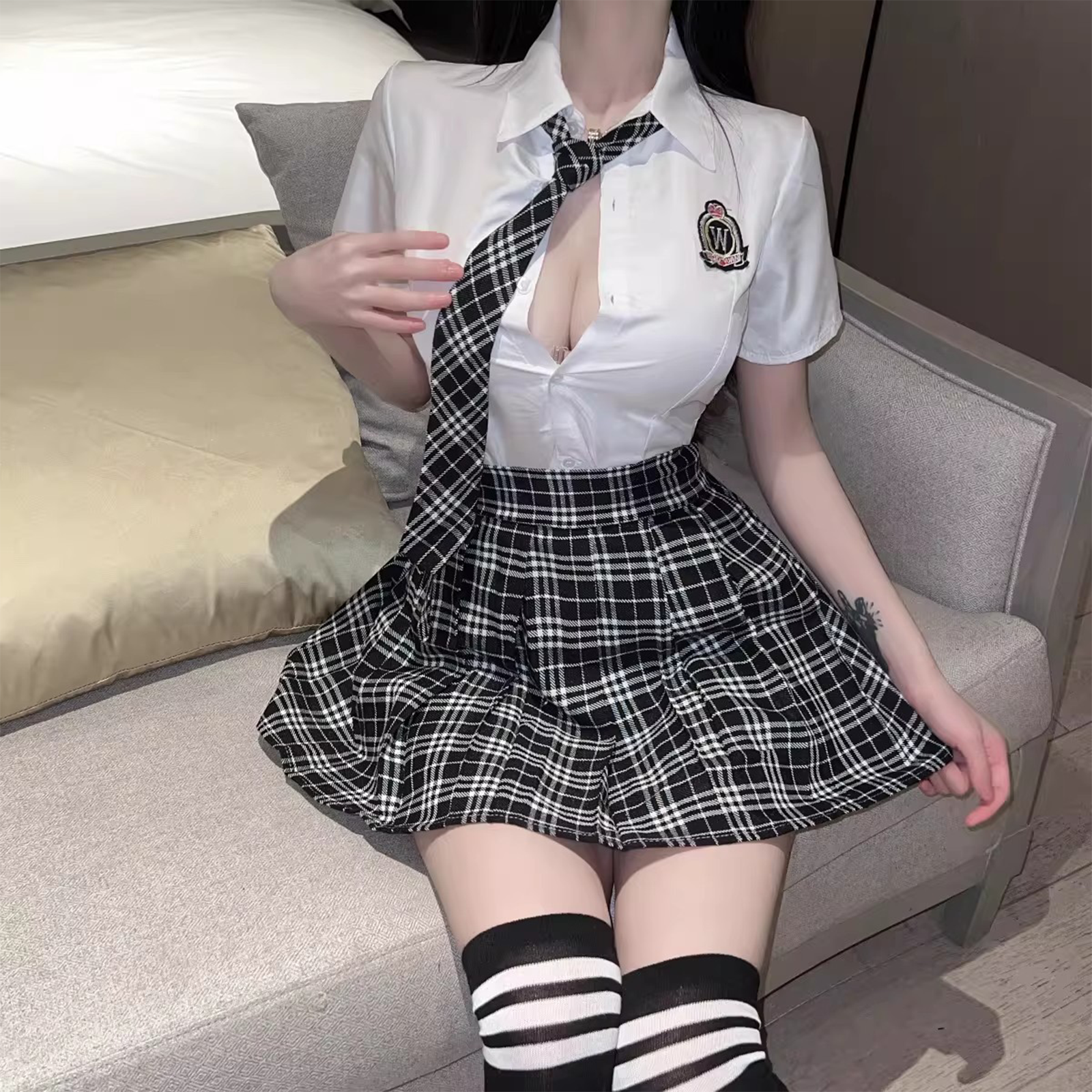 Plus Size "Pure Desire" JK Uniform Set | Curvy Adult Cosplay Skirt Outfit - Fits up to 90kg (C012) party X party