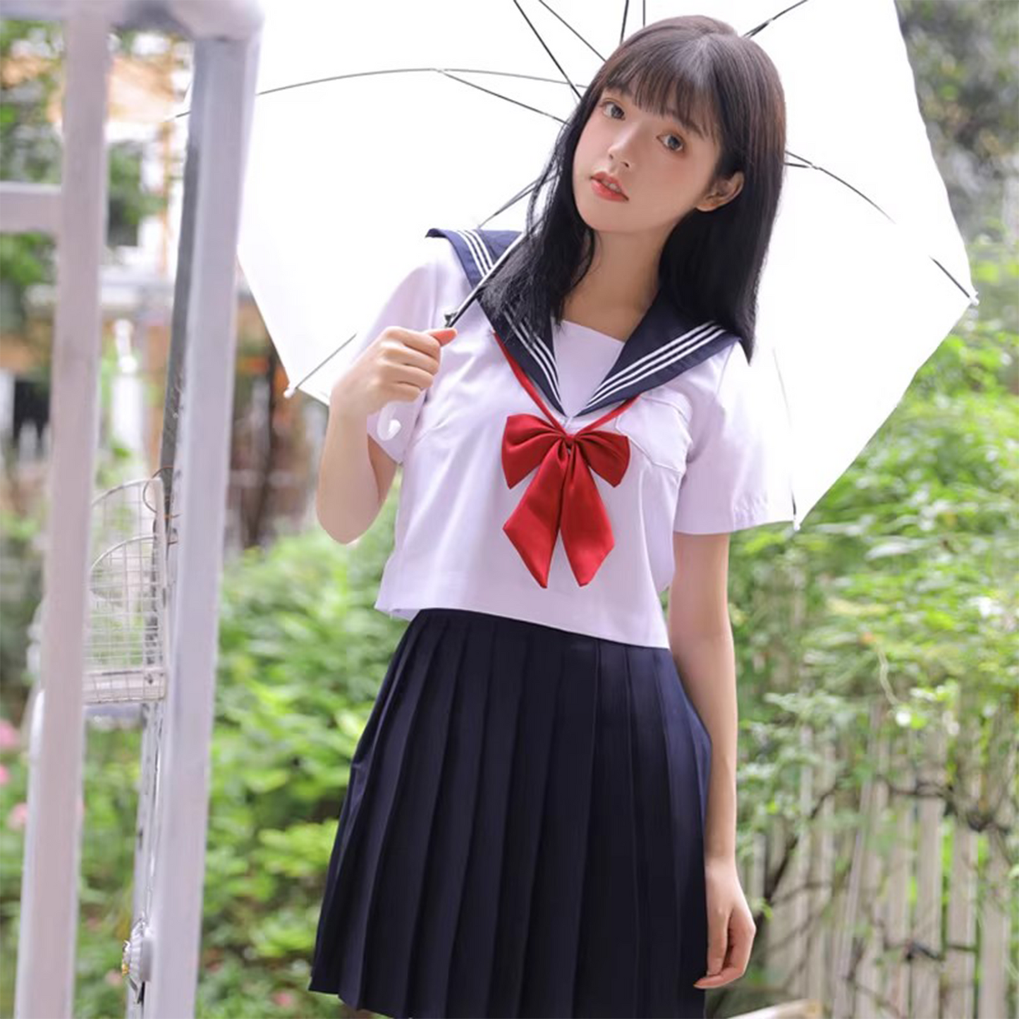 Authentic Japanese Sailor Suit Set | Three-Line Academy Style JK Uniform | Women’s Summer Class & Graduation Group Uniform C033 party X party