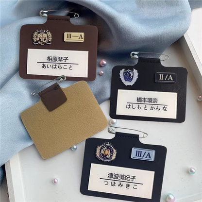 Custom Name Leather Badge | Personalized JK Uniform Nameplate Pin - Premium Academy Style Shirt Accessory (C022) party X party