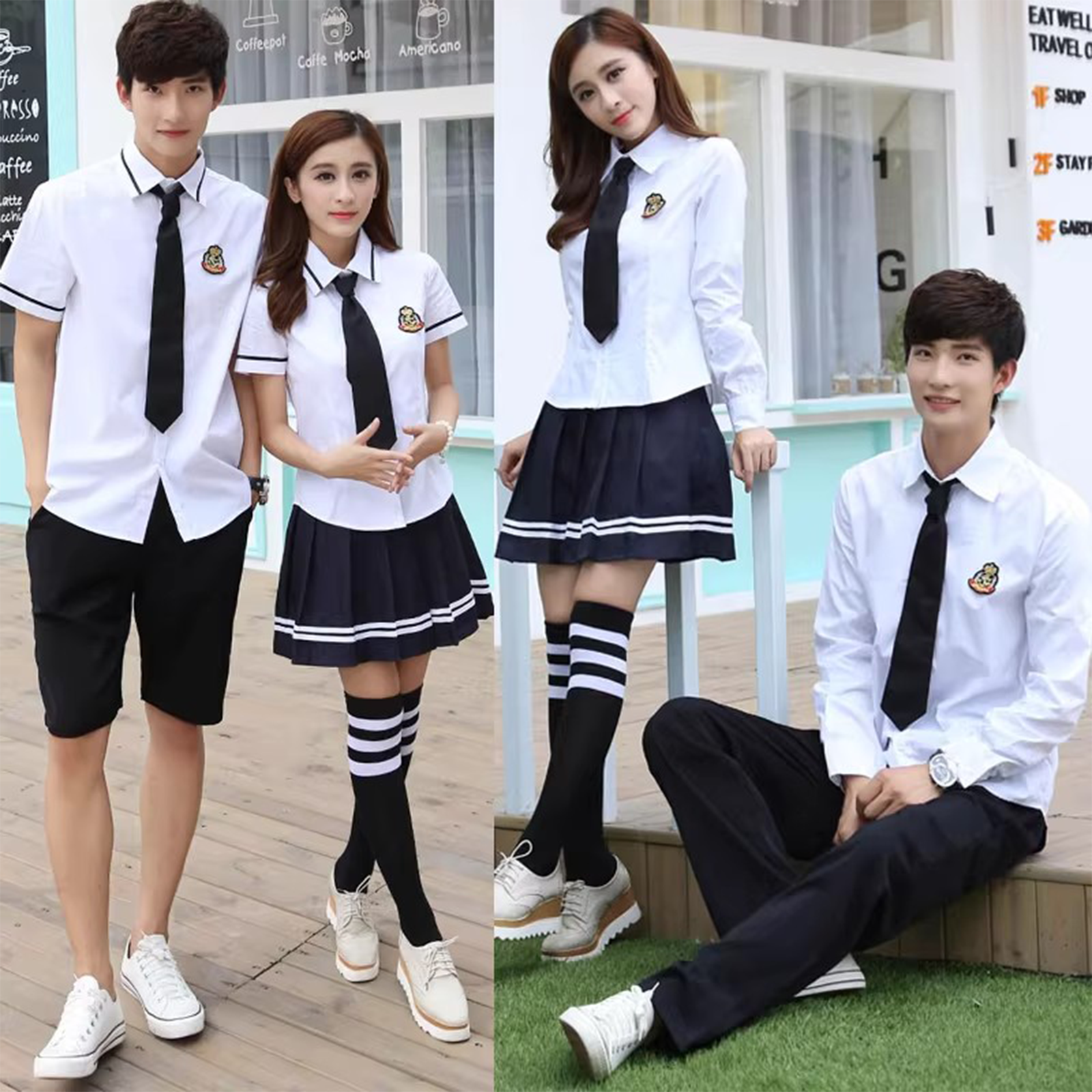 British Academy Style Student Uniform | Premium Korean JK Versatile Shirt Set for Middle & High School Graduation C006 party X party